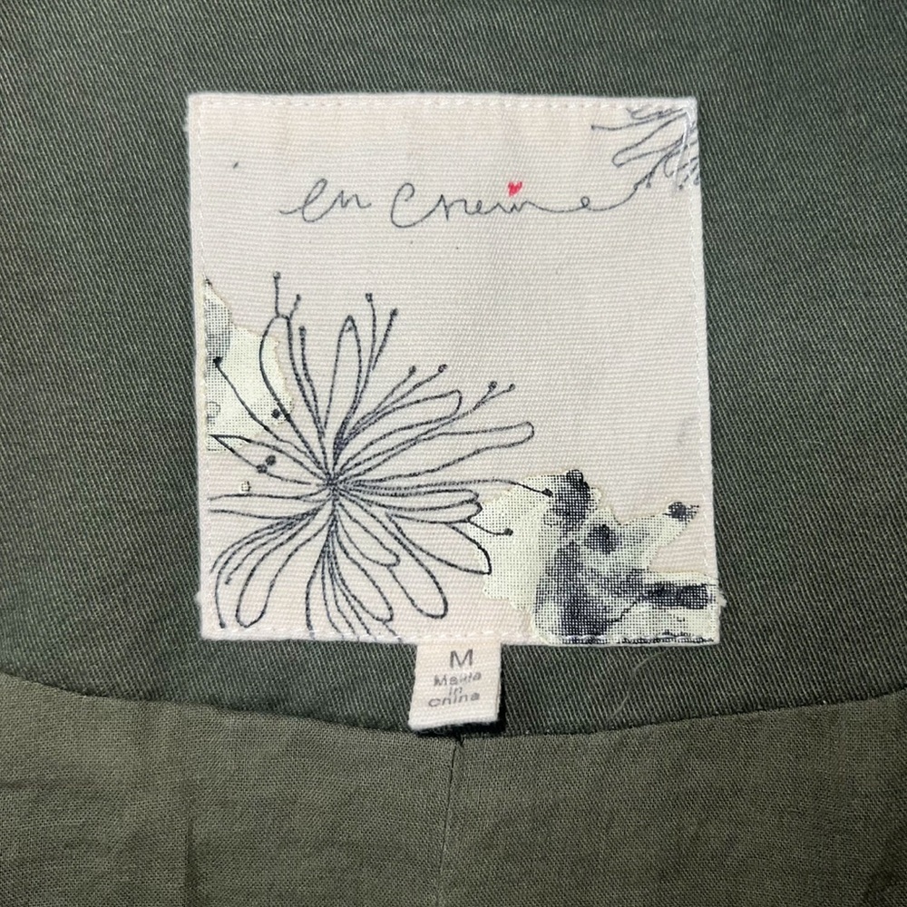 En Creme Womens Embroidery Military Jacket - Olive, Size M - Picture 2 of 12